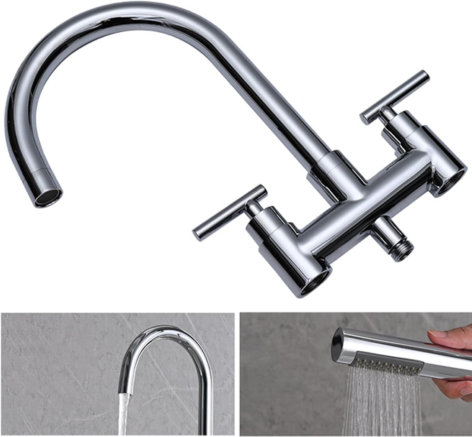 スプリット3ピースセットマットブラックジャグジーバスミキサー